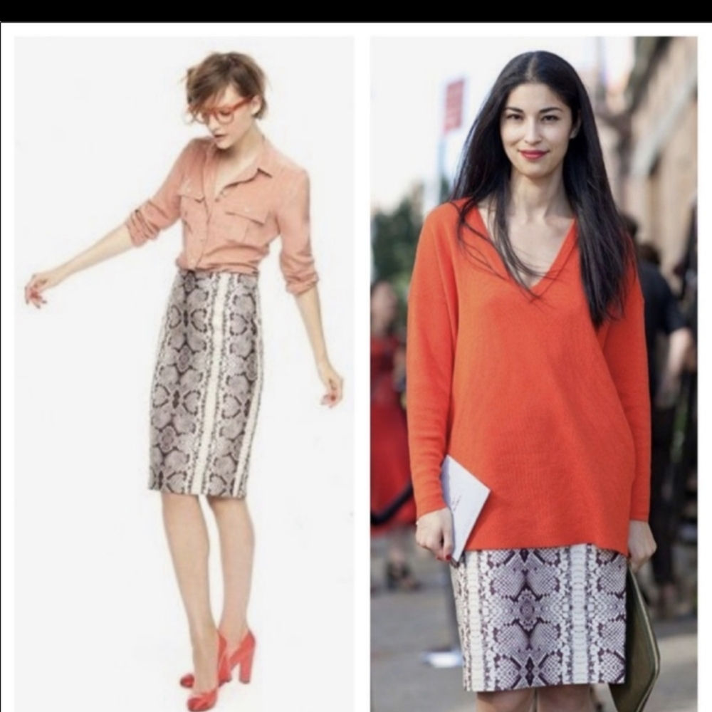 J Crew snakeskin pencil skirt size 2